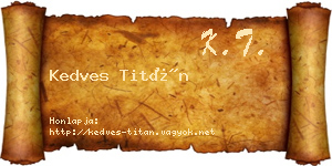 Kedves Titán névjegykártya